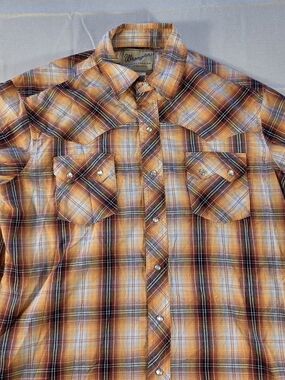 Y2K Wrangler Western Plaid Pearl Snap Shirt Women's Large